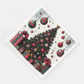 Weihnachtsbaum Serviette (Ecke)