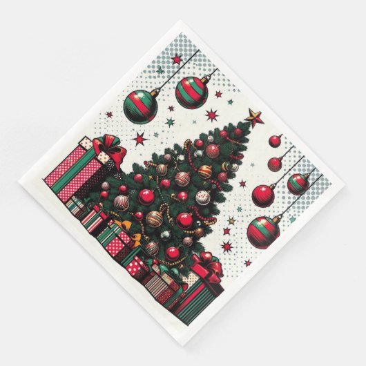 Weihnachtsbaum Serviette (Ecke)