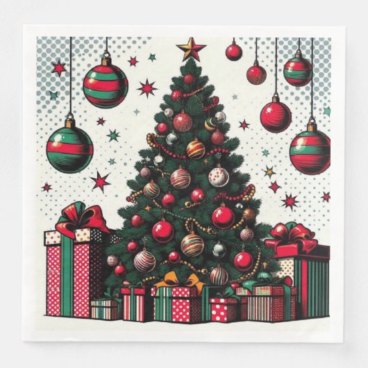 Weihnachtsbaum Serviette (Vorderseite)