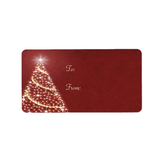 Weihnachtsbaum Shimmer Adressaufkleber (Vorne)