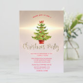 Weihnachtsbaum, Shiny Company Weihnachtsfest Party Einladung (Stehend Vorderseite)