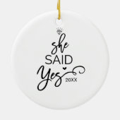 Weihnachtsbaum Sie sagte ja Verlobt Keramikornament (Hinten)