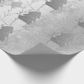 Weihnachtsbaum Silbergrau Extravagante Glitzer Hüt Geschenkpapier (Ecke)