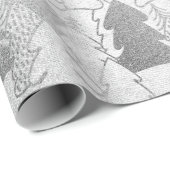 Weihnachtsbaum Silbergrau Extravagante Glitzer Hüt Geschenkpapier (Rolleneckpunkt)