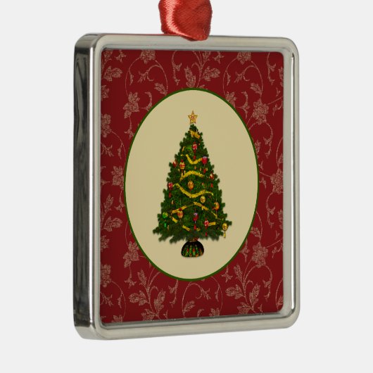 Weihnachtsbaum Silbernes Ornament (Rechts)