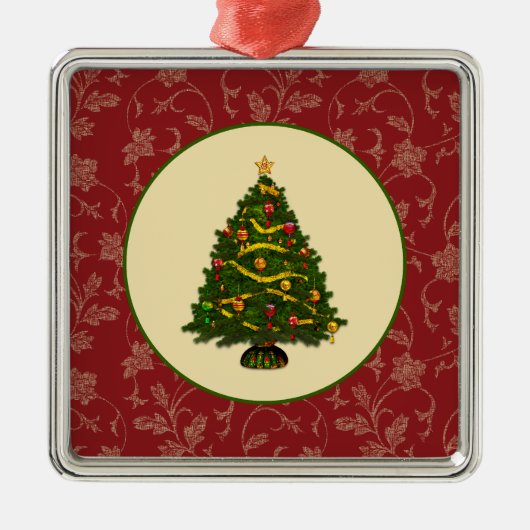 Weihnachtsbaum Silbernes Ornament (Vorne)