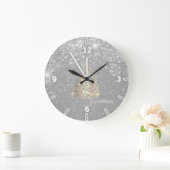 Weihnachtsbaum, Silberschmiede - Personalisiert Große Wanduhr (Zuhause)