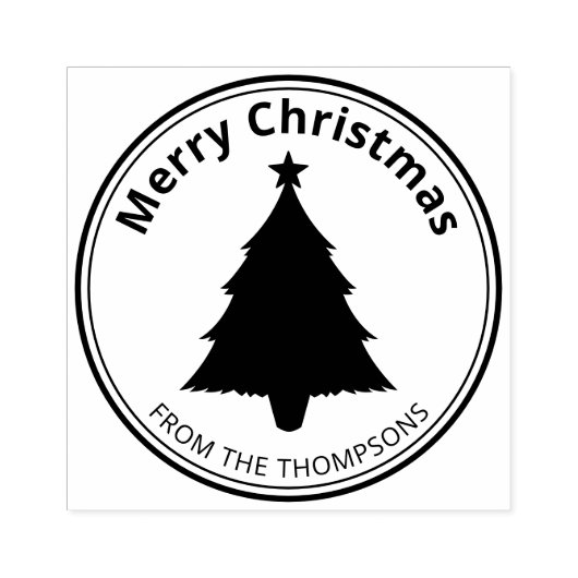 Weihnachtsbaum-Silhouette Gestalten Frohe Weihnach Gummistempel (Prägung)