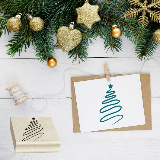 Weihnachtsbaum-Silhouette Gummistempel