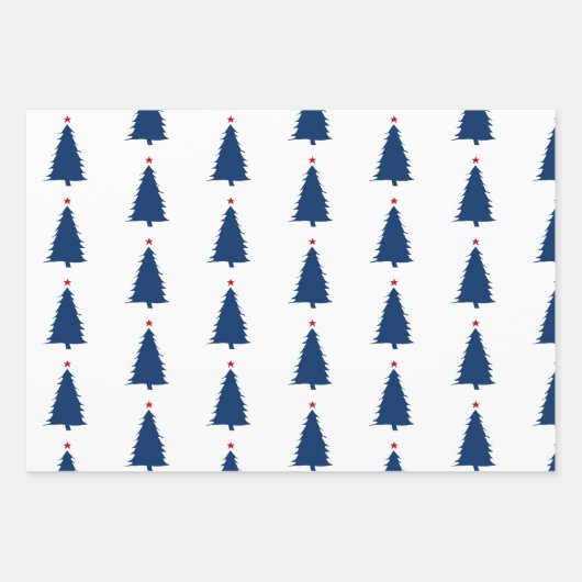 Weihnachtsbaum Silhouette Kunst Geschenkpapier Set (Vorderseite)