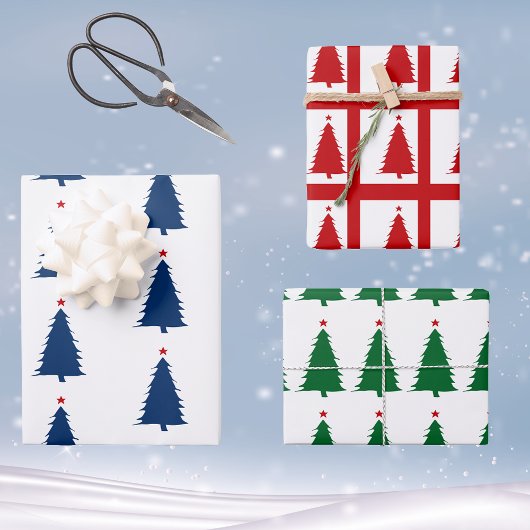 Weihnachtsbaum Silhouette Kunst Geschenkpapier Set