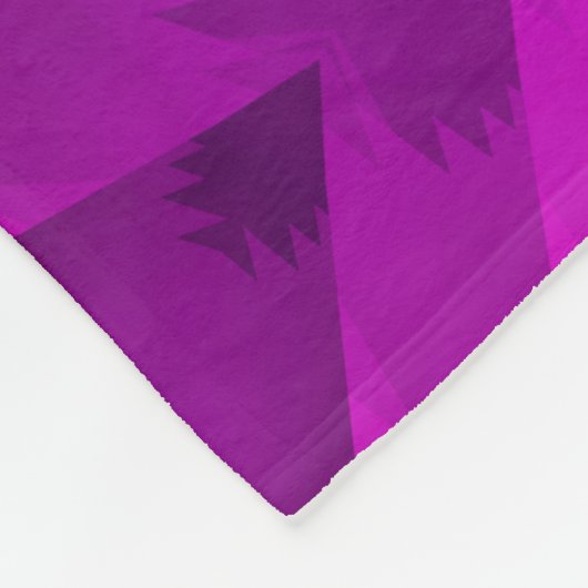 Weihnachtsbaum Silhouette & Lila Star Gradient Fleecedecke (Ecke)
