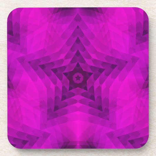 Weihnachtsbaum Silhouette & Lila Star Gradient Getränkeuntersetzer (Vorderseite)