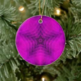 Weihnachtsbaum Silhouette & Lila Star Gradient Keramik Ornament