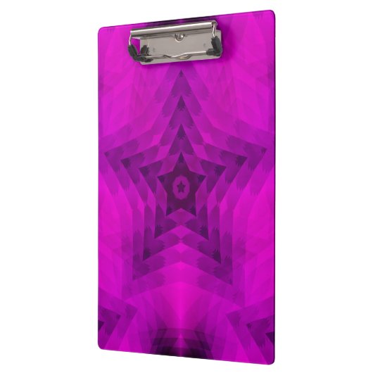 Weihnachtsbaum Silhouette & Lila Star Gradient Klemmbrett (Links)