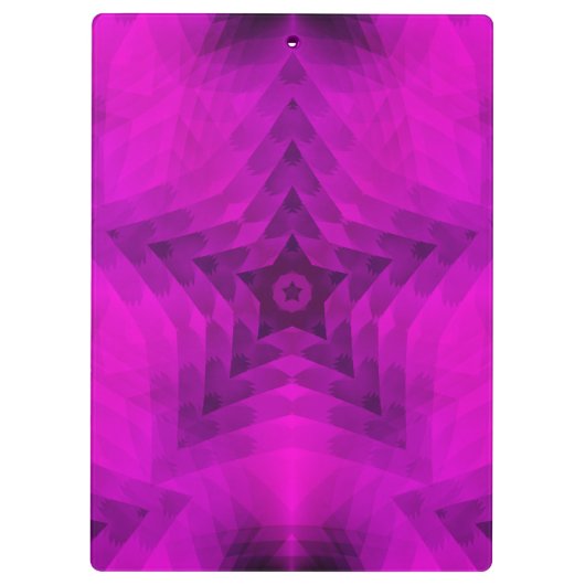 Weihnachtsbaum Silhouette & Lila Star Gradient Klemmbrett (Rückseite)