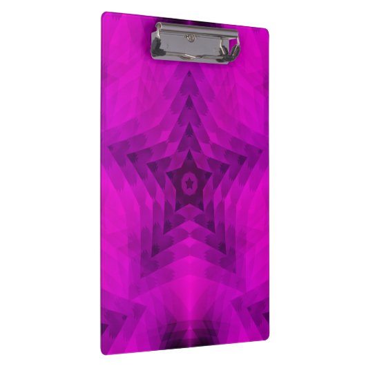 Weihnachtsbaum Silhouette & Lila Star Gradient Klemmbrett (Rechts)