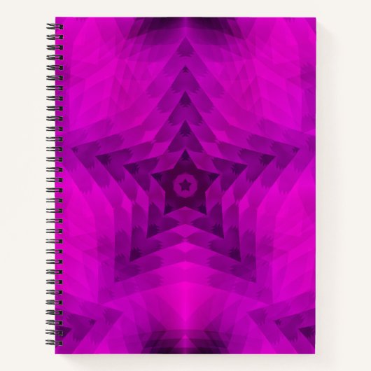 Weihnachtsbaum Silhouette & Lila Star Gradient Notizblock (Vorderseite)