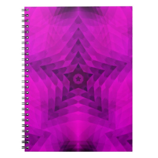 Weihnachtsbaum Silhouette & Lila Star Gradient Notizblock (Vorderseite)