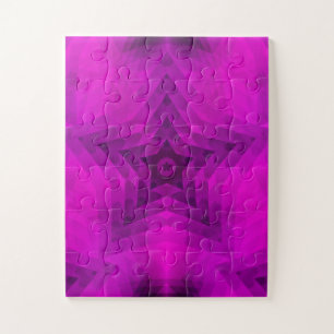 Weihnachtsbaum Silhouette & Lila Star Gradient Puzzle