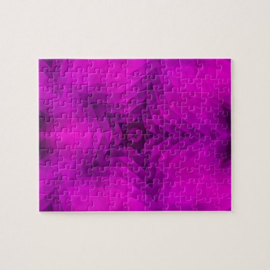 Weihnachtsbaum Silhouette & Lila Star Gradient Puzzle (Horizontal)