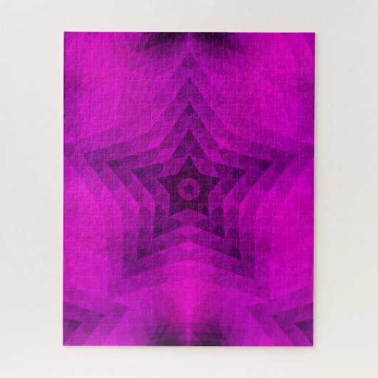 Weihnachtsbaum Silhouette & Lila Star Gradient Puzzle (Vertikal)