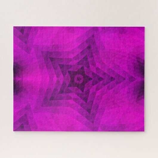 Weihnachtsbaum Silhouette & Lila Star Gradient Puzzle (Horizontal)