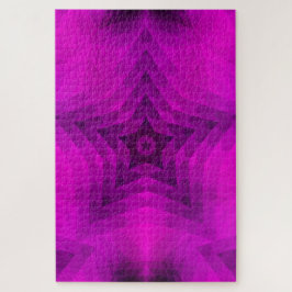 Weihnachtsbaum Silhouette & Lila Star Gradient Puzzle