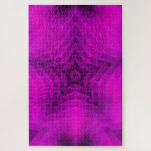 Weihnachtsbaum Silhouette & Lila Star Gradient Puzzle