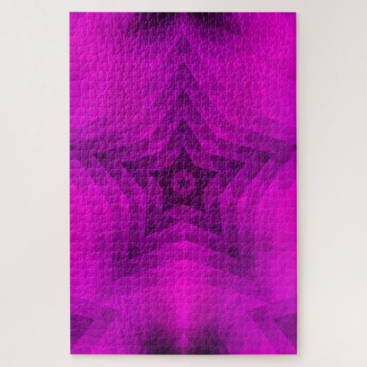 Weihnachtsbaum Silhouette & Lila Star Gradient Puzzle (Vertikal)