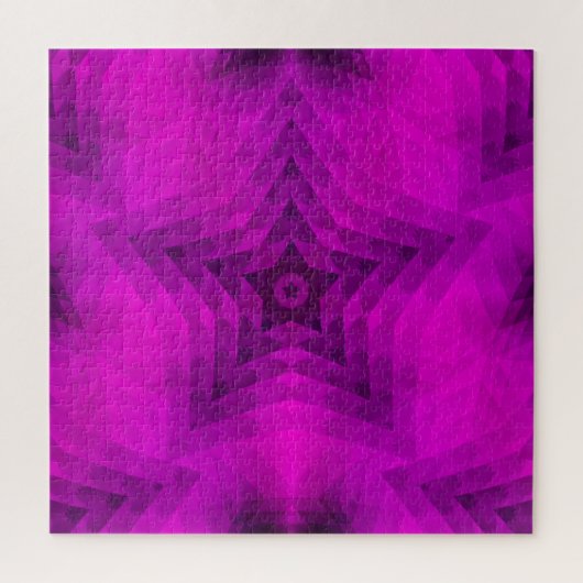 Weihnachtsbaum Silhouette & Lila Star Gradient Puzzle (Vertikal)