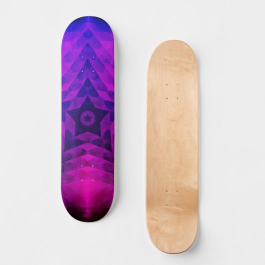 Weihnachtsbaum Silhouette & Lila Star Gradient Skateboard (Vorderseite)