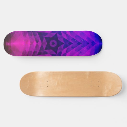 Weihnachtsbaum Silhouette & Lila Star Gradient Skateboard (Horizontal)