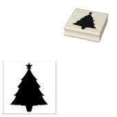 Weihnachtsbaum-Silhouette mit einem Stern oben Gummistempel (Stempel)