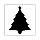 Weihnachtsbaum-Silhouette mit einem Stern oben Gummistempel (Prägung)