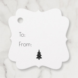 Weihnachtsbaum-Silhouette mit individuellem Farbun Geschenkanhänger