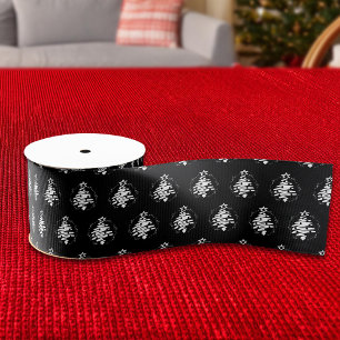 Weihnachtsbaum Silhouette Moderner Urlaub Schwarz Ripsband