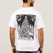 Weihnachtsbaum Silhouette Schwarzes Design auf T-Shirt (Rückseite)