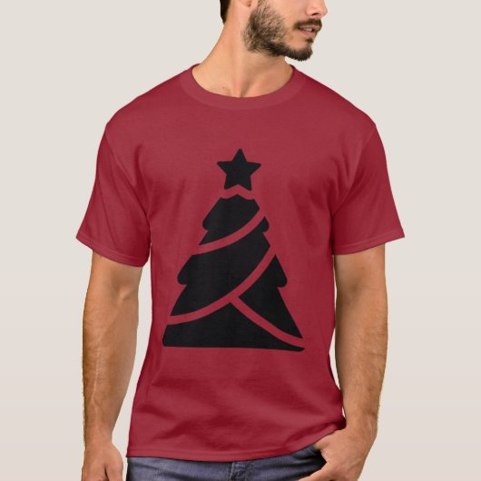 Weihnachtsbaum-Silhouette T-Shirt (Vorderseite)