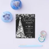 Weihnachtsbaum Silver Black Modern Party Flyer (Einzeln)