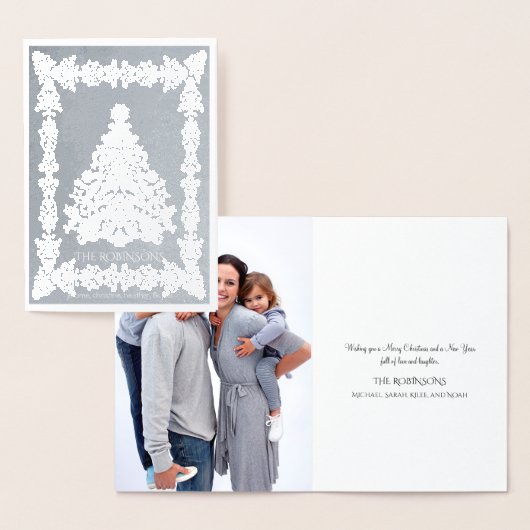 Weihnachtsbaum Silver Foil Card Folienkarte (Anzeige)