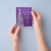 Weihnachtsbaum Silver Lila Holiday Einladung Flyer (Gruppe)
