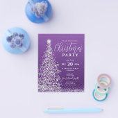Weihnachtsbaum Silver Lila Holiday Einladung Flyer (Einzeln)