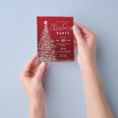 Weihnachtsbaum Silver Red Holiday Einladung Flyer (Gruppe)