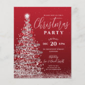 Weihnachtsbaum Silver Red Holiday Einladung Flyer (Vorne)