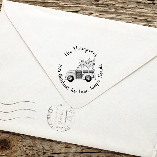 Weihnachtsbaum Simple Whimsical Funny Car Gummistempel