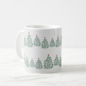 Weihnachtsbaum skandinavisches Weihnachtsmuster Kaffeetasse (Vorderseite Links)