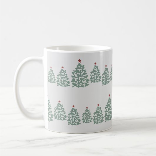 Weihnachtsbaum skandinavisches Weihnachtsmuster Kaffeetasse (Links)