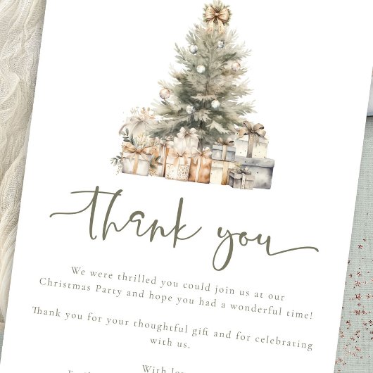 Weihnachtsbaum-Skript Vielen Dank Karte