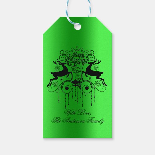 Weihnachtsbaum Slhouettes - Geschenketiketten Geschenkanhänger (Vorderseite)